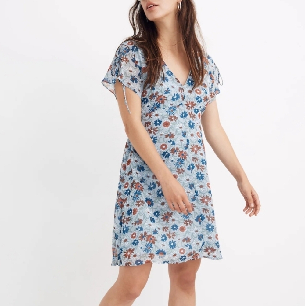 Madewell Open-Back Mini Dress in Wildflower Garden